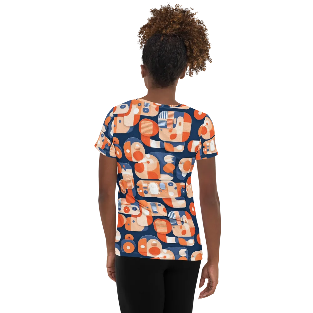 Modular Sunset on Women's Athletic T-Shirt — Back