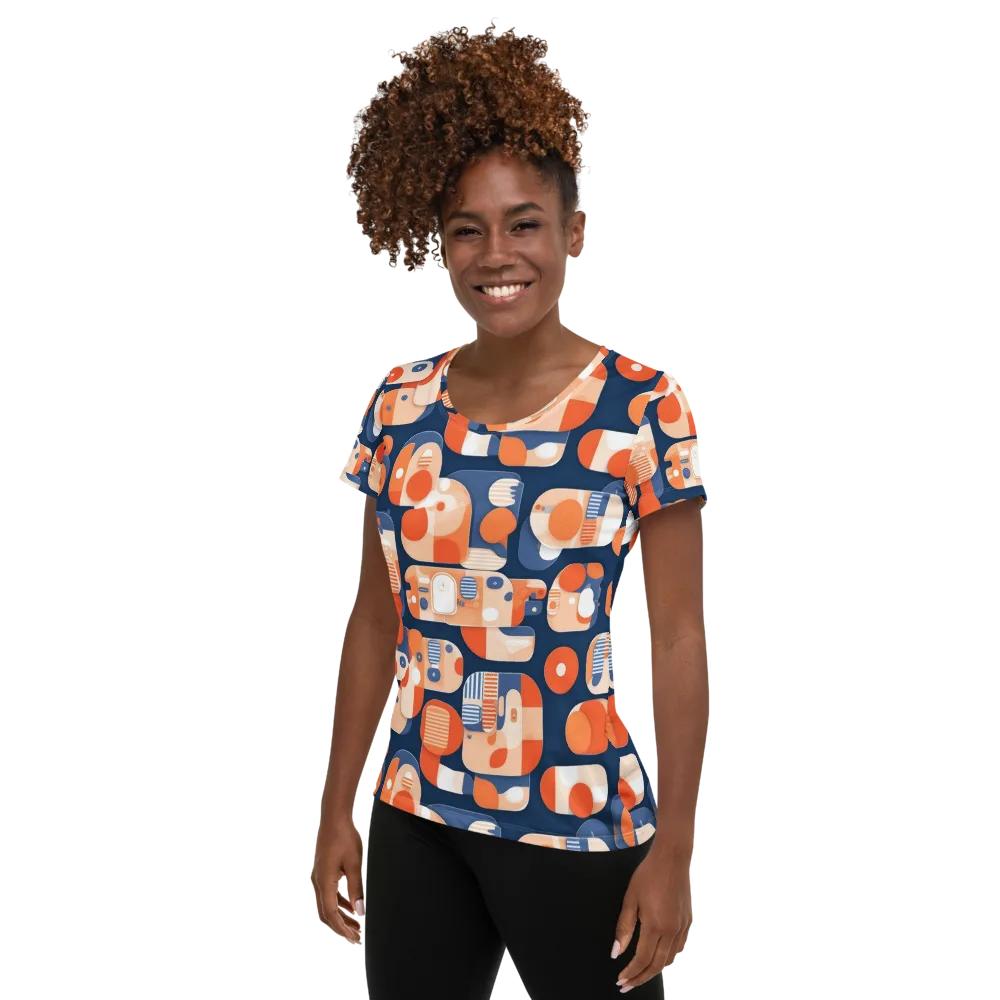 Modular Sunset on Women's Athletic T-Shirt — Left
