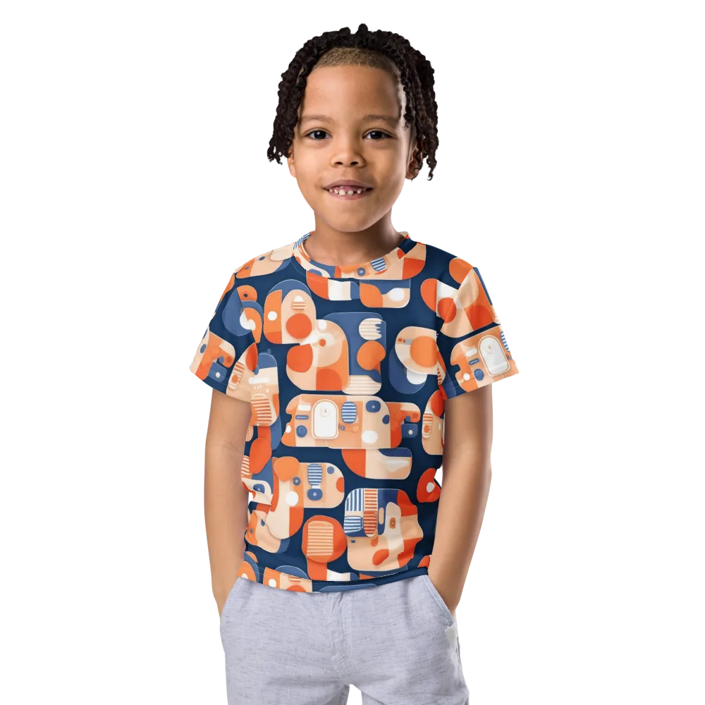 Modular Sunset on Kids Crew Neck T-Shirt — Front