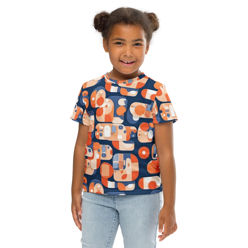 Modular Sunset on Kids Crew Neck T-Shirt — Front