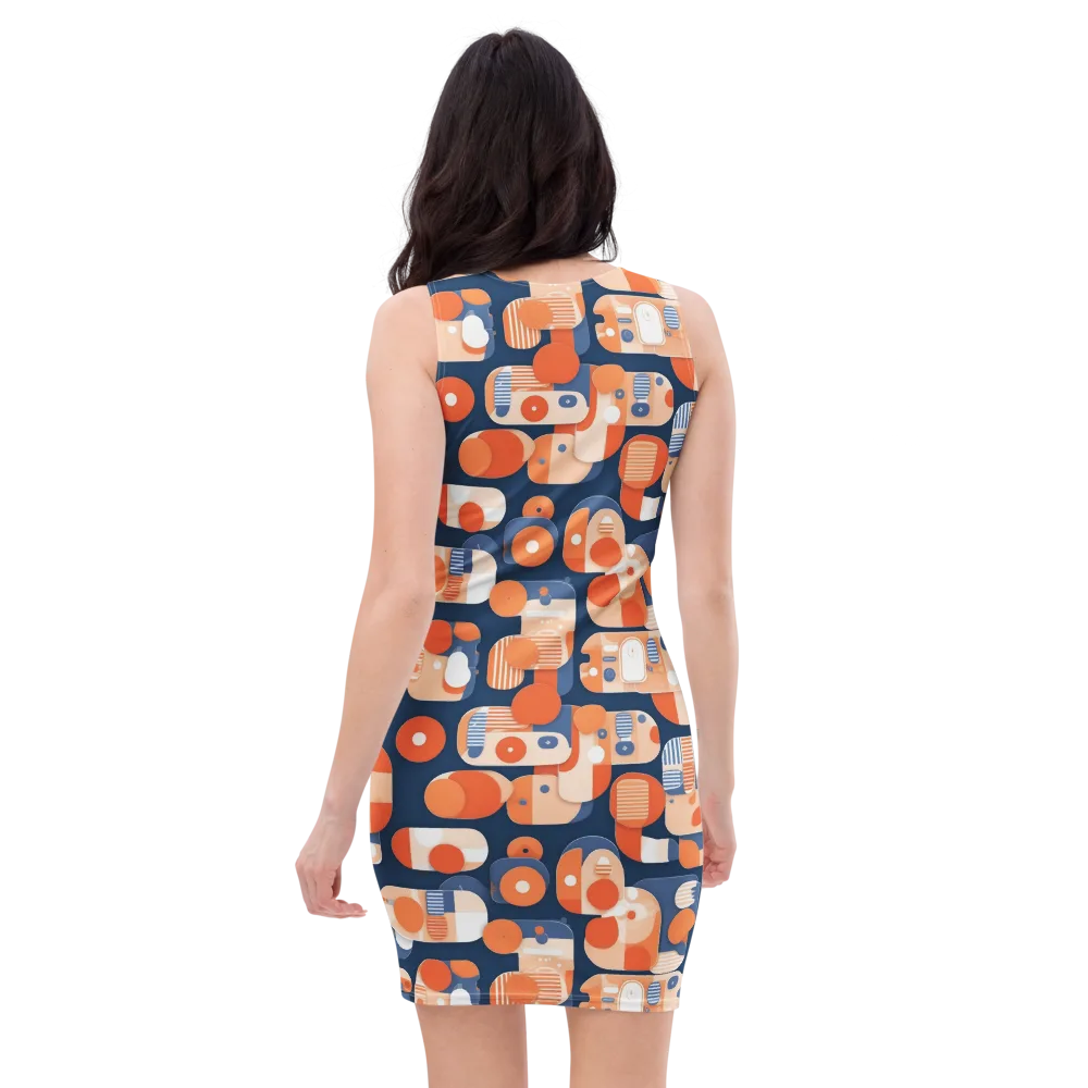Modular Sunset on Bodycon Dress — Back