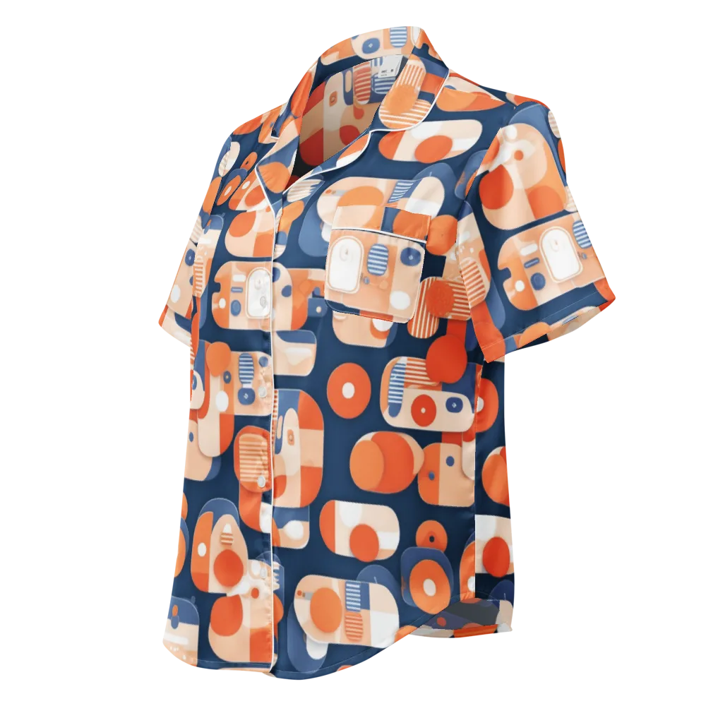 Modular Sunset on Women's Short Sleeve Pajama Top — Left Front