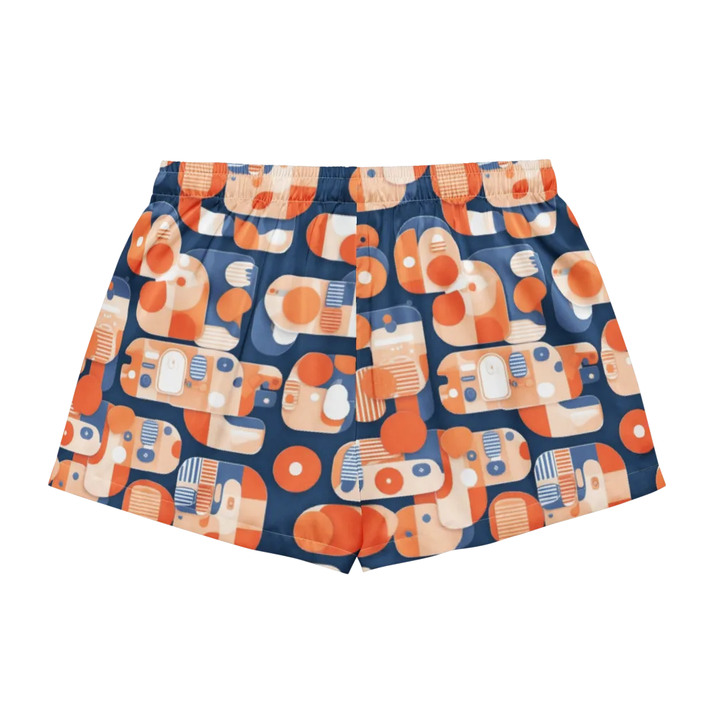 Modular Sunset on Women's Pajama Shorts — Back