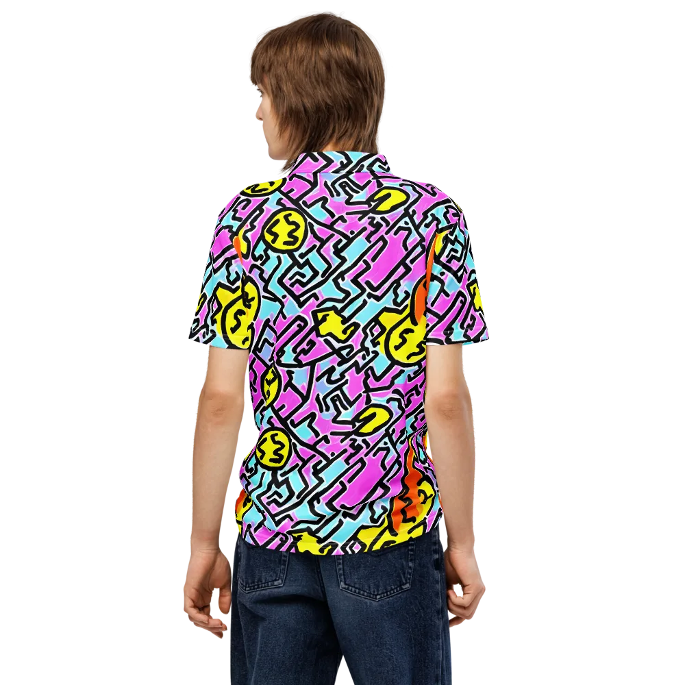 Punk Doodles on Men's Slim Fit Polo Shirt — Back