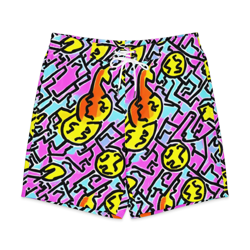 Punk Doodles on Men's Board Shorts — Front