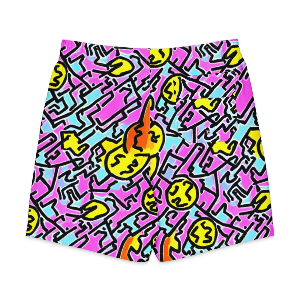 Punk Doodles on Men's Board Shorts — Back