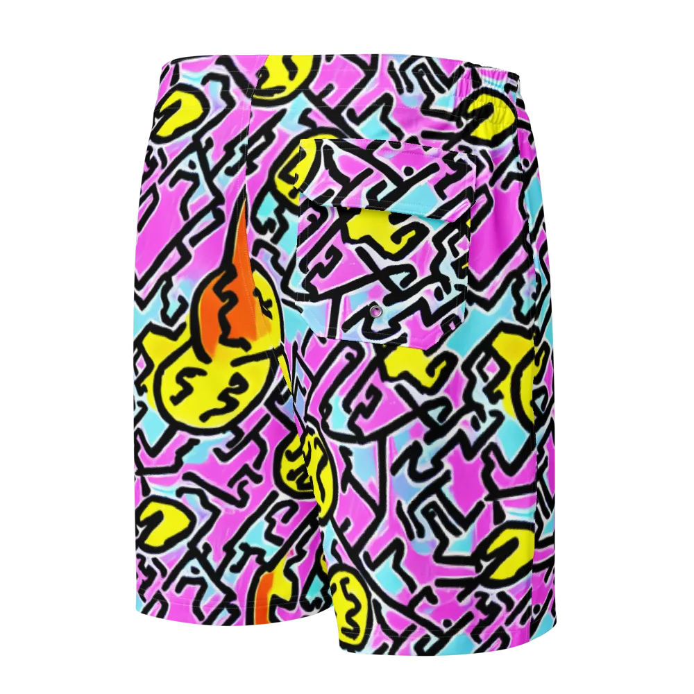 Punk Doodles on Men's Board Shorts — Back