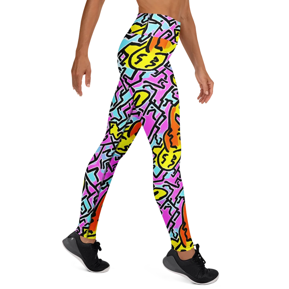 Punk Doodles on Yoga Leggings — Right