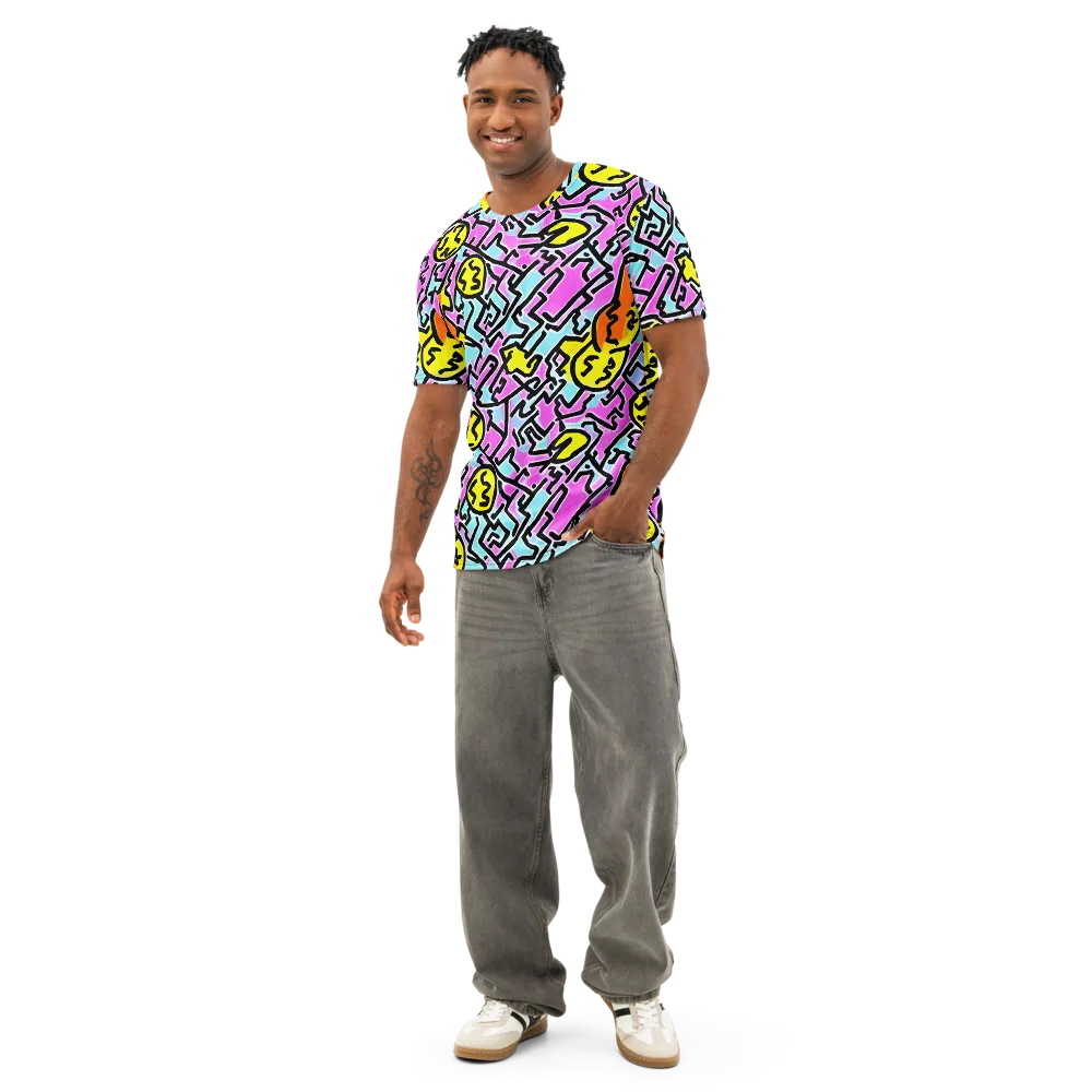 Punk Doodles on Men's Cotton Crew Neck T-Shirt — Front