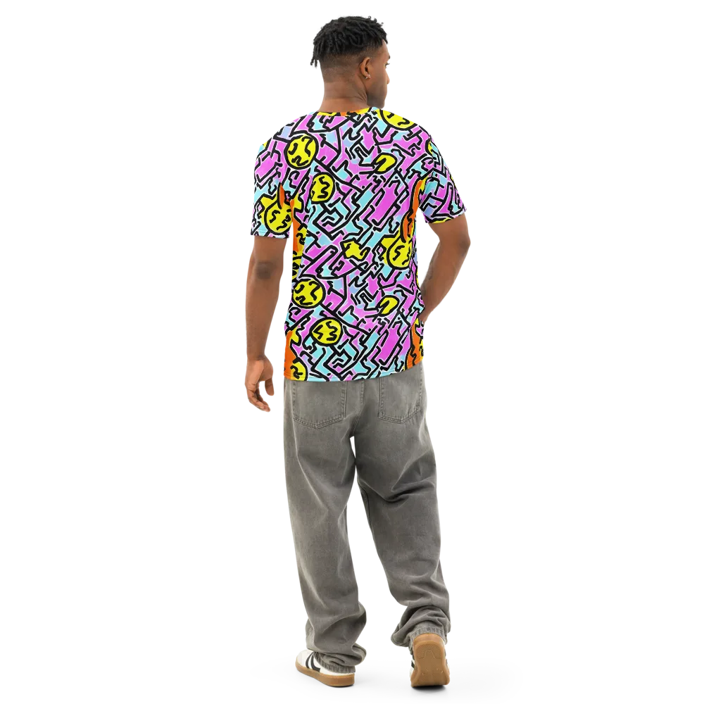 Punk Doodles on Men's Cotton Crew Neck T-Shirt — Back