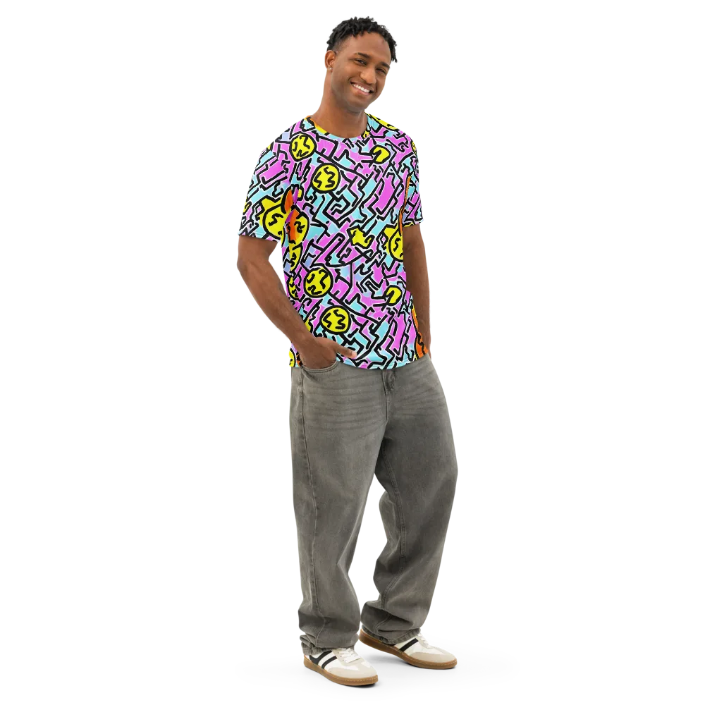 Punk Doodles on Men's Cotton Crew Neck T-Shirt — Right Front