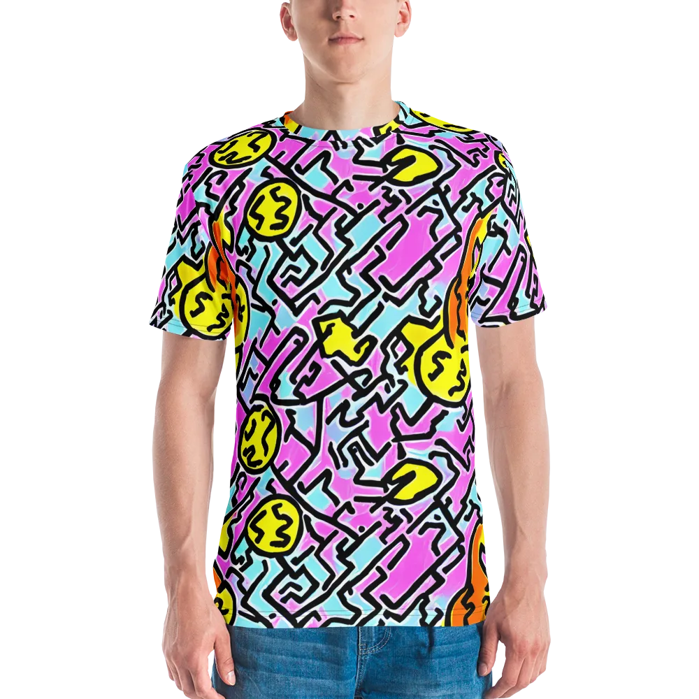 Punk Doodles on Men's Crew Neck T-Shirt — Front