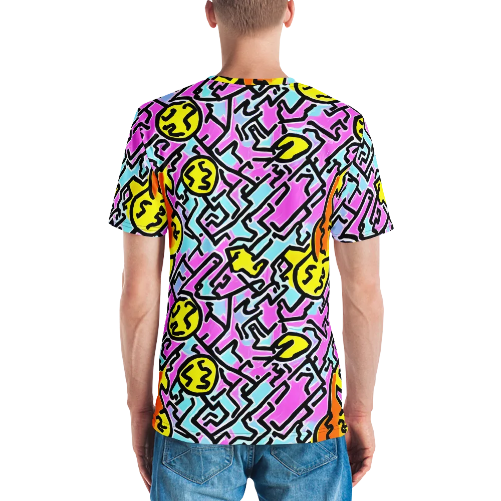 Punk Doodles on Men's Crew Neck T-Shirt — Back