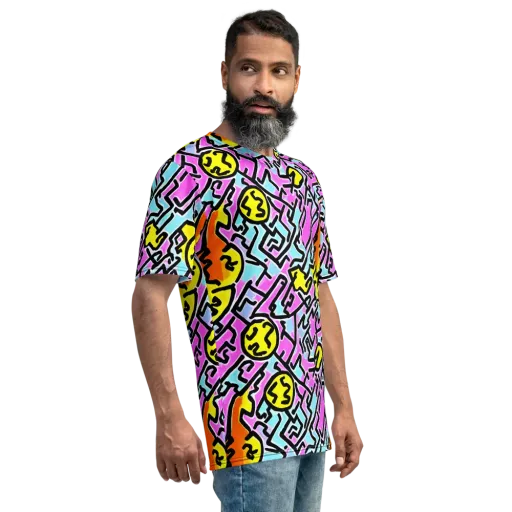 Punk Doodles on a Men's Crew Neck T-Shirt