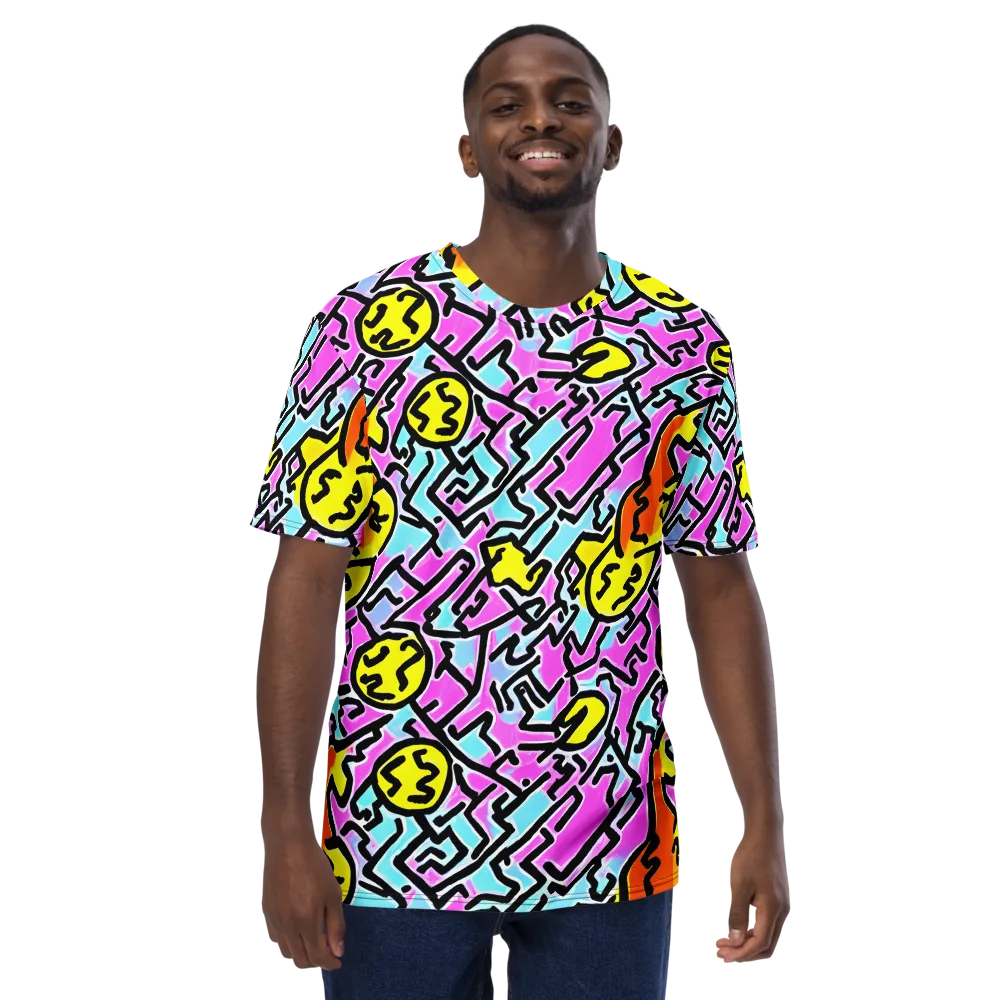 Punk Doodles on Men's Crew Neck T-Shirt — Front