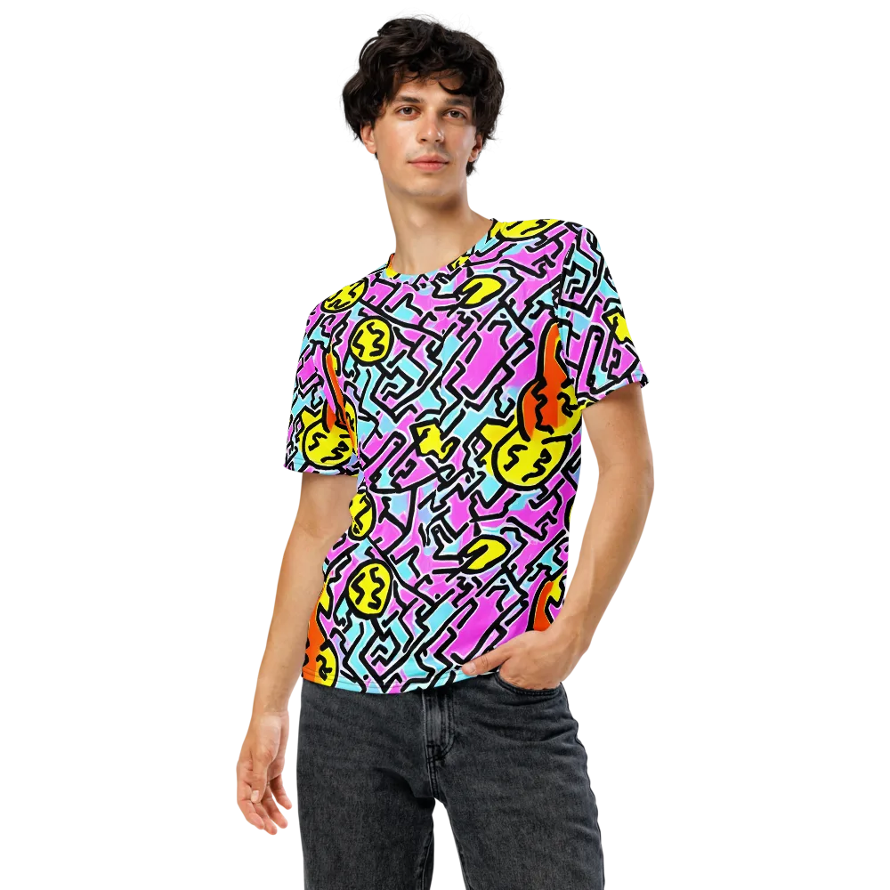 Punk Doodles on Men's Crew Neck T-Shirt — Front