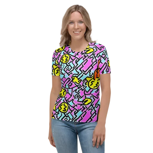Punk Doodles on a Women's Crew Neck T-Shirt