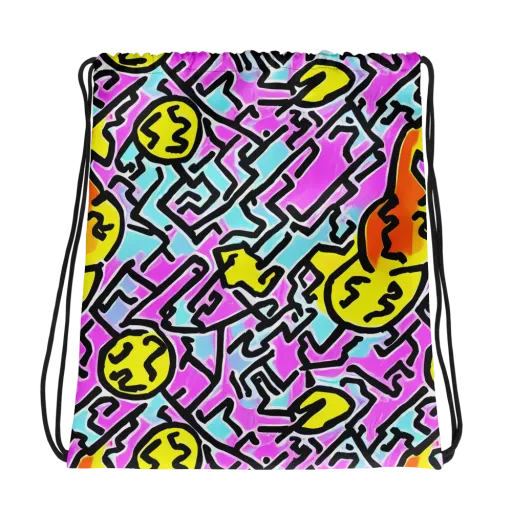 Punk Doodles on a Drawstring Bag