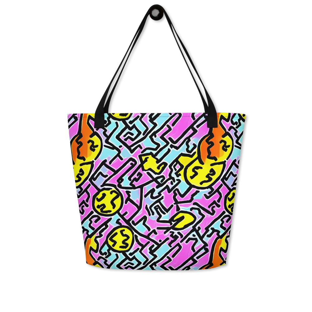 Punk Doodles on Large Tote Bag W/ Pocket — Front