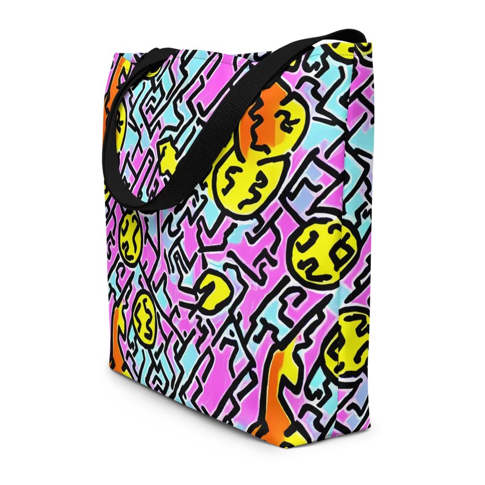 Punk Doodles on Large Tote Bag W/ Pocket — Front
