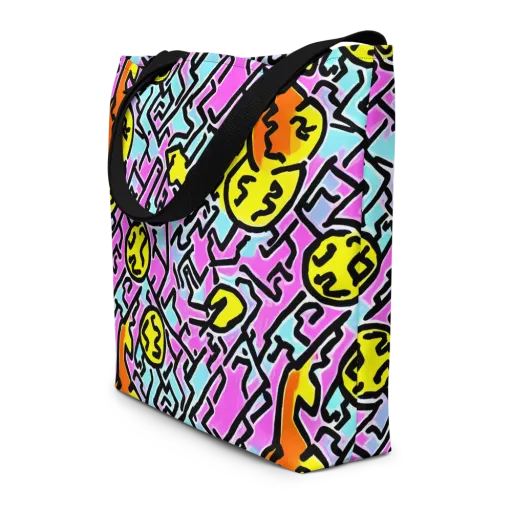 Punk Doodles on a Large Tote Bag W/ Pocket