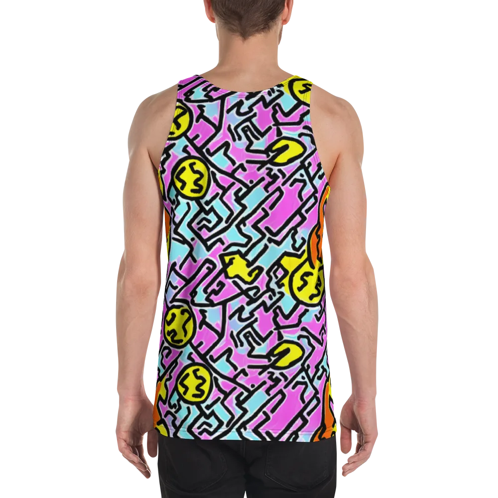 Punk Doodles on Men's Tank Top — Back