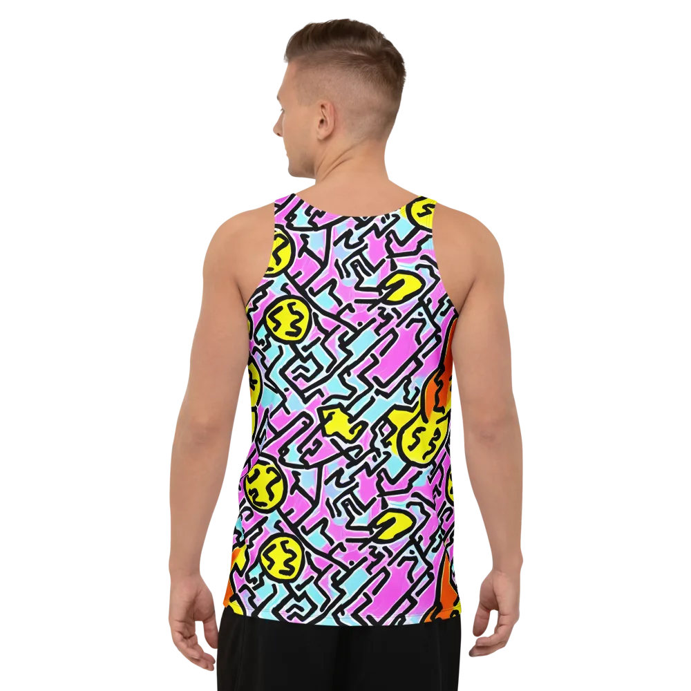 Punk Doodles on Men's Tank Top — Back