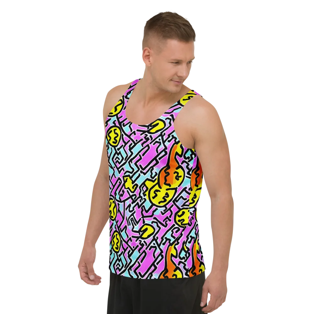 Punk Doodles on Men's Tank Top — Left Front