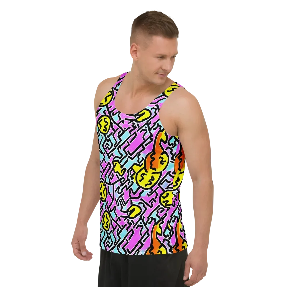 Punk Doodles on Men's Tank Top — Left Front
