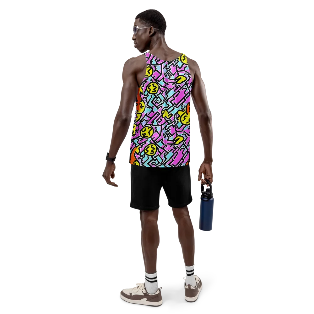 Punk Doodles on Men's Tank Top — Back