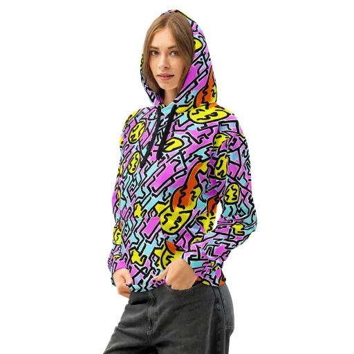Punk Doodles on a Cotton Hoodie