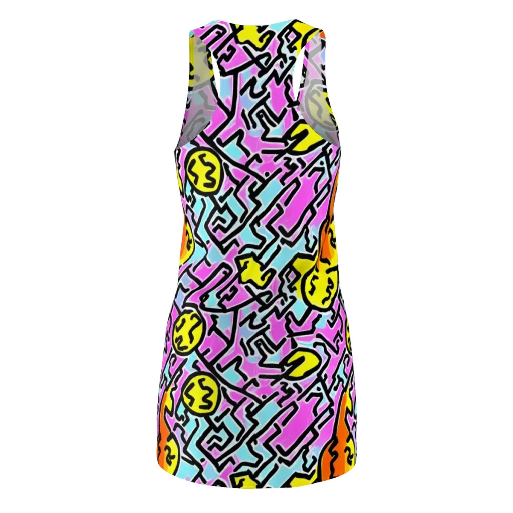 Punk Doodles on Racerback Dress — Back