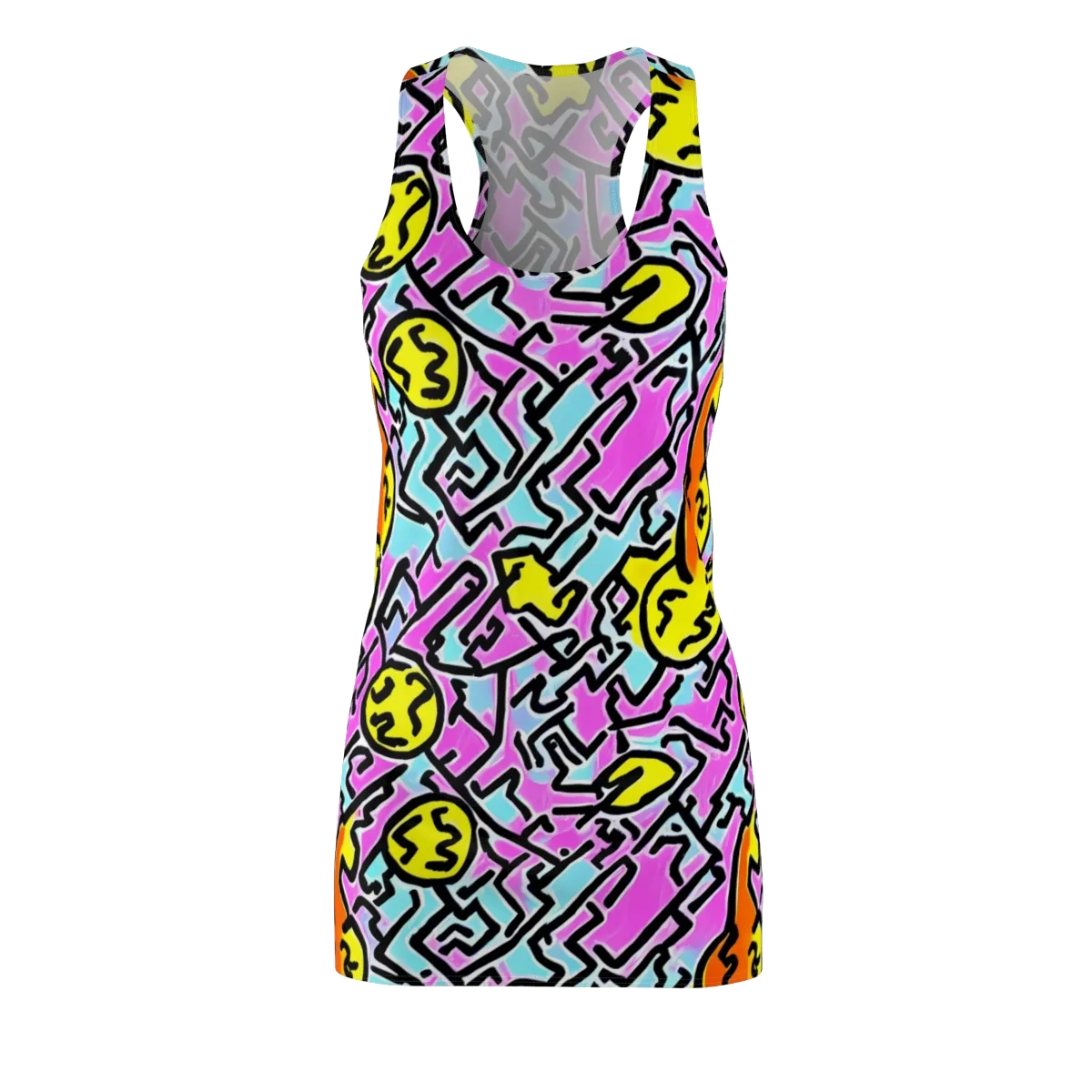 Punk Doodles on Racerback Dress — Front