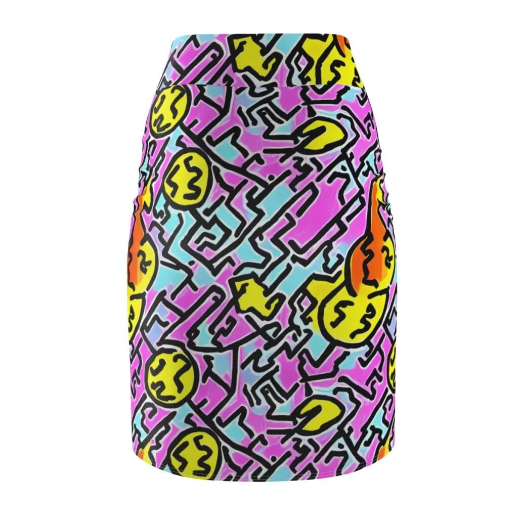 Punk Doodles on Pencil Skirt — Back