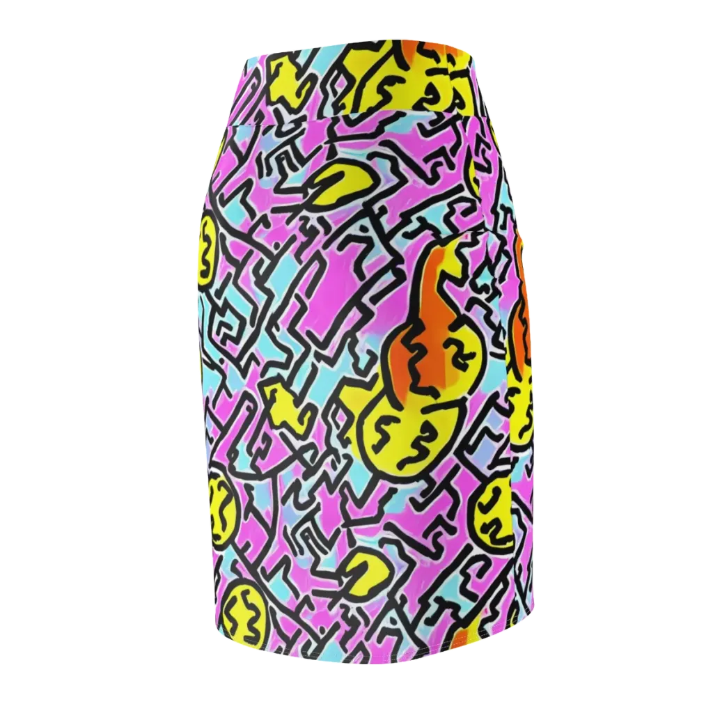 Punk Doodles on Pencil Skirt — Back Side