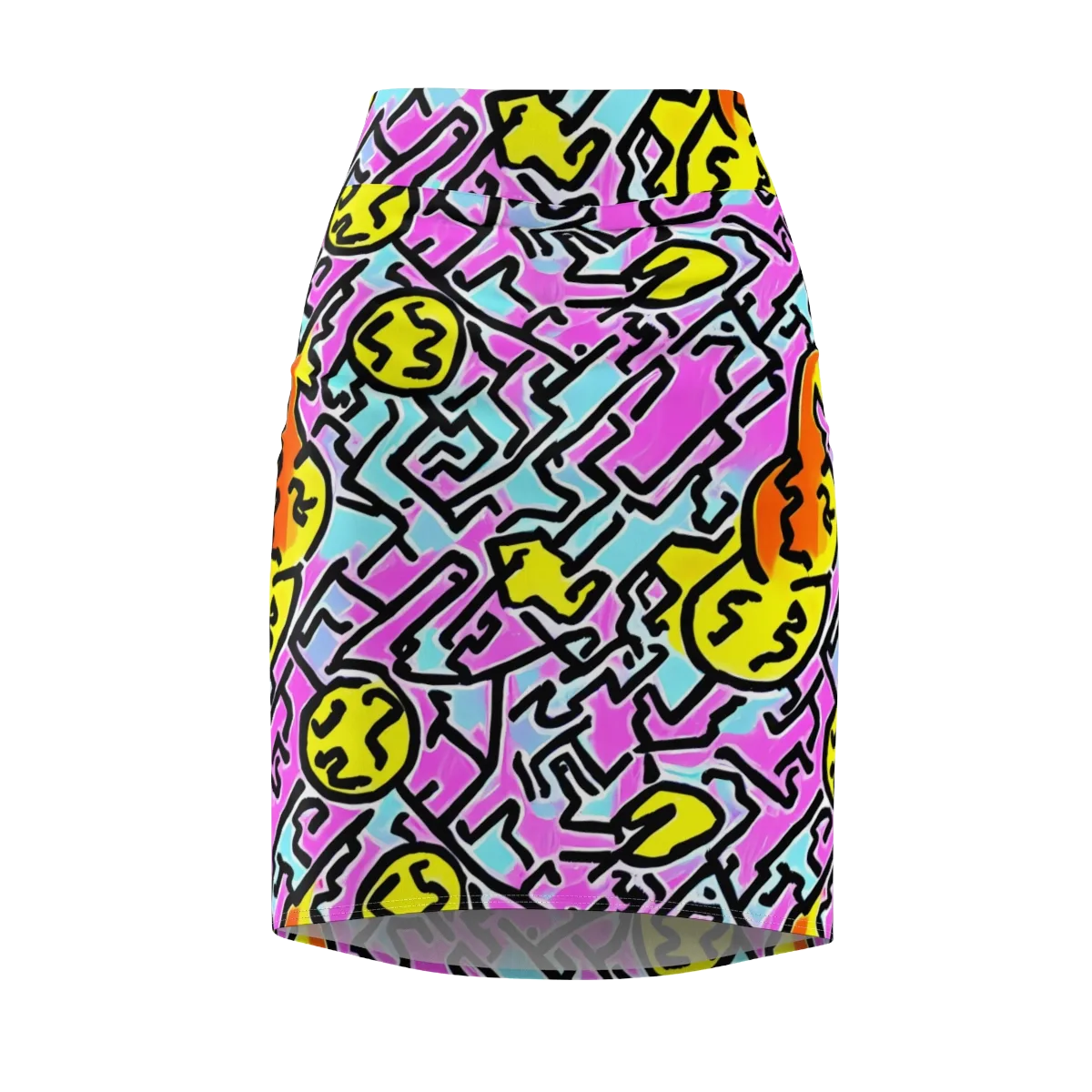Punk Doodles on Pencil Skirt — Front