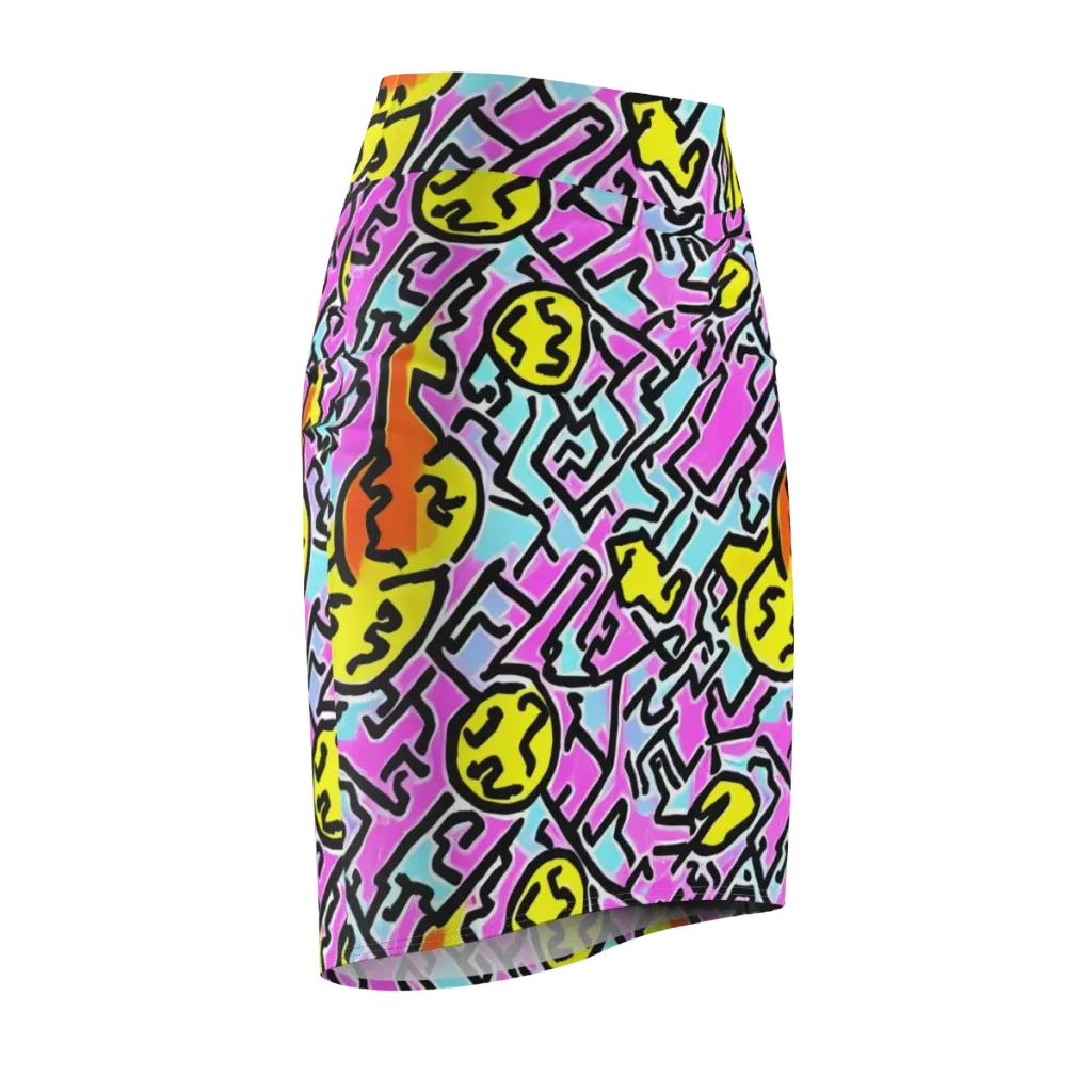 Punk Doodles on Pencil Skirt — Front Side