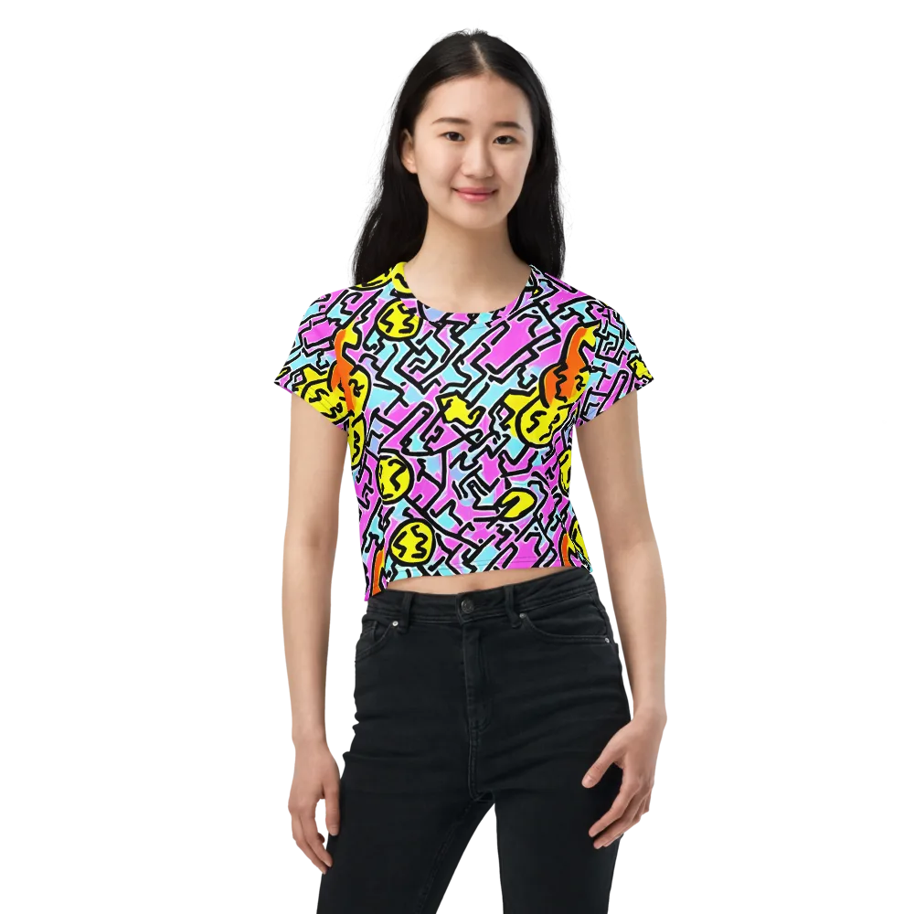 Punk Doodles on Crop Tee — Front