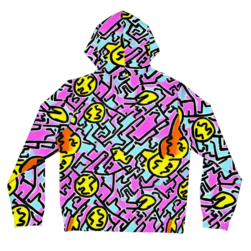 Punk Doodles on Women's Full-Zip Hoodie — Back