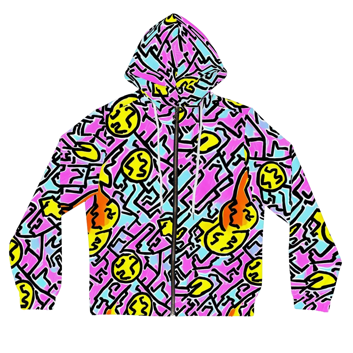 Punk Doodles on Women's Full-Zip Hoodie — Front