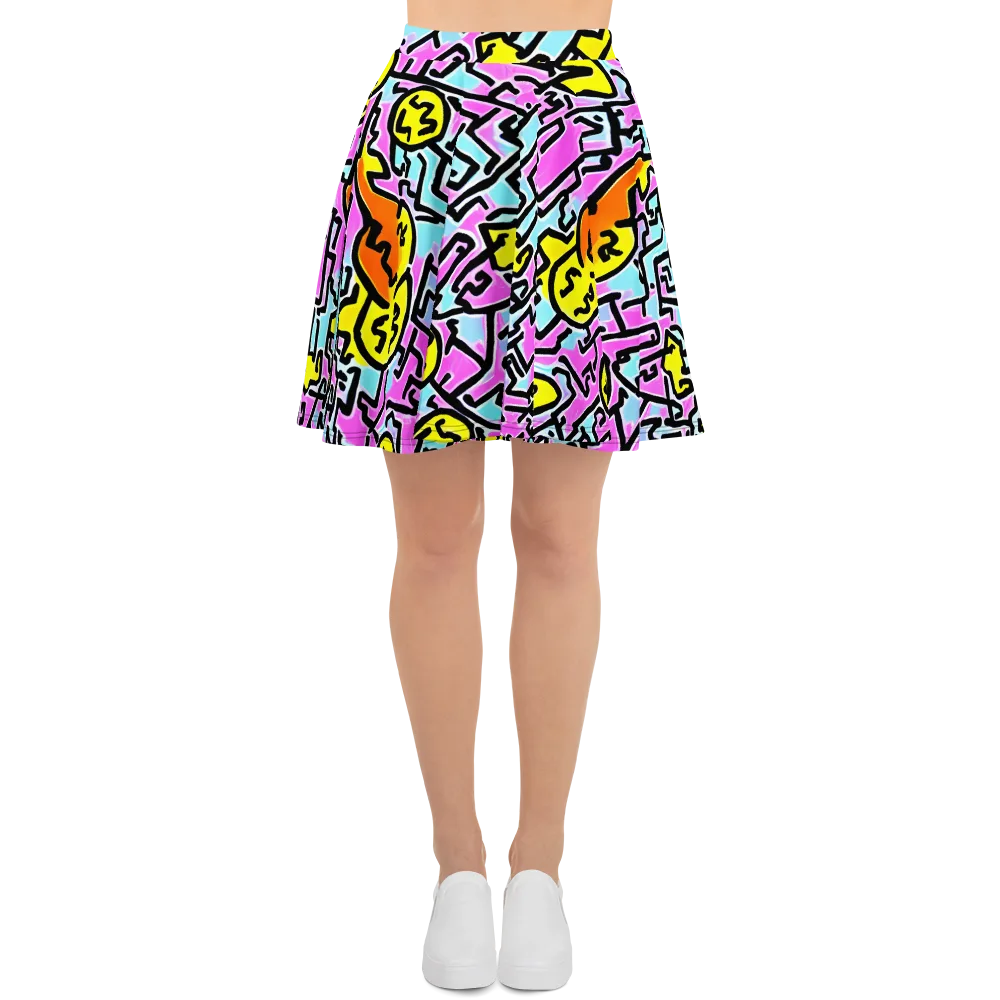 Punk Doodles on Skater Skirt — Front