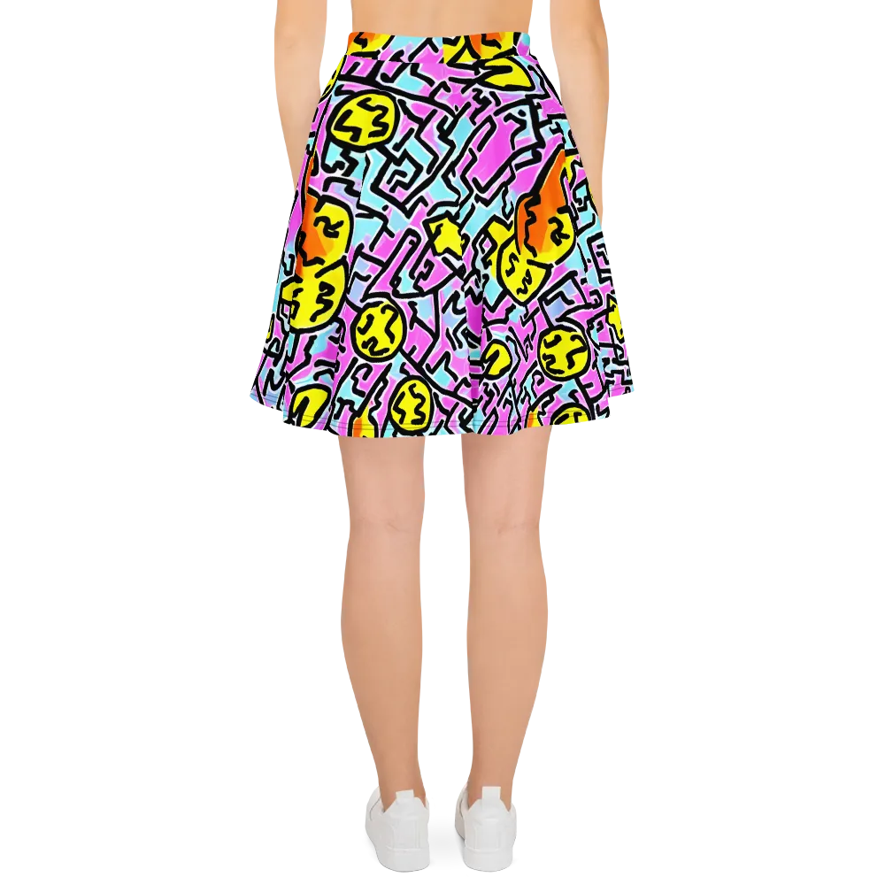 Punk Doodles on Skater Skirt — Back