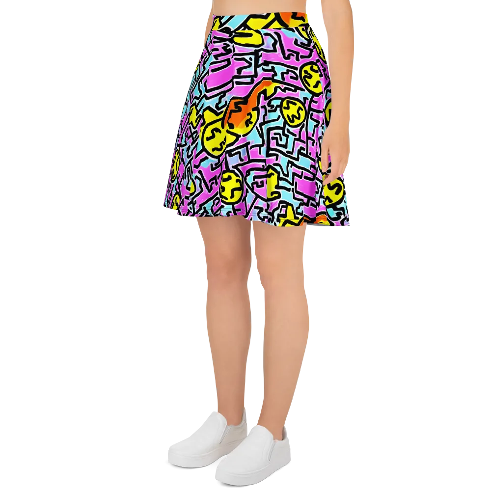 Punk Doodles on Skater Skirt — Left