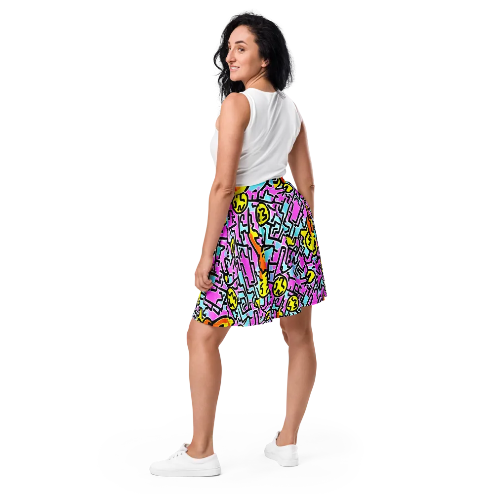 Punk Doodles on Skater Skirt — Back