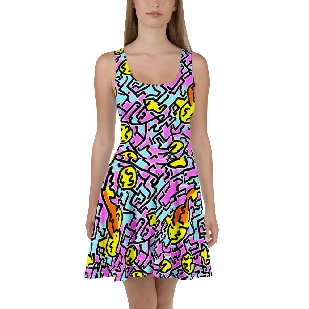 Punk Doodles on Skater Dress — Front
