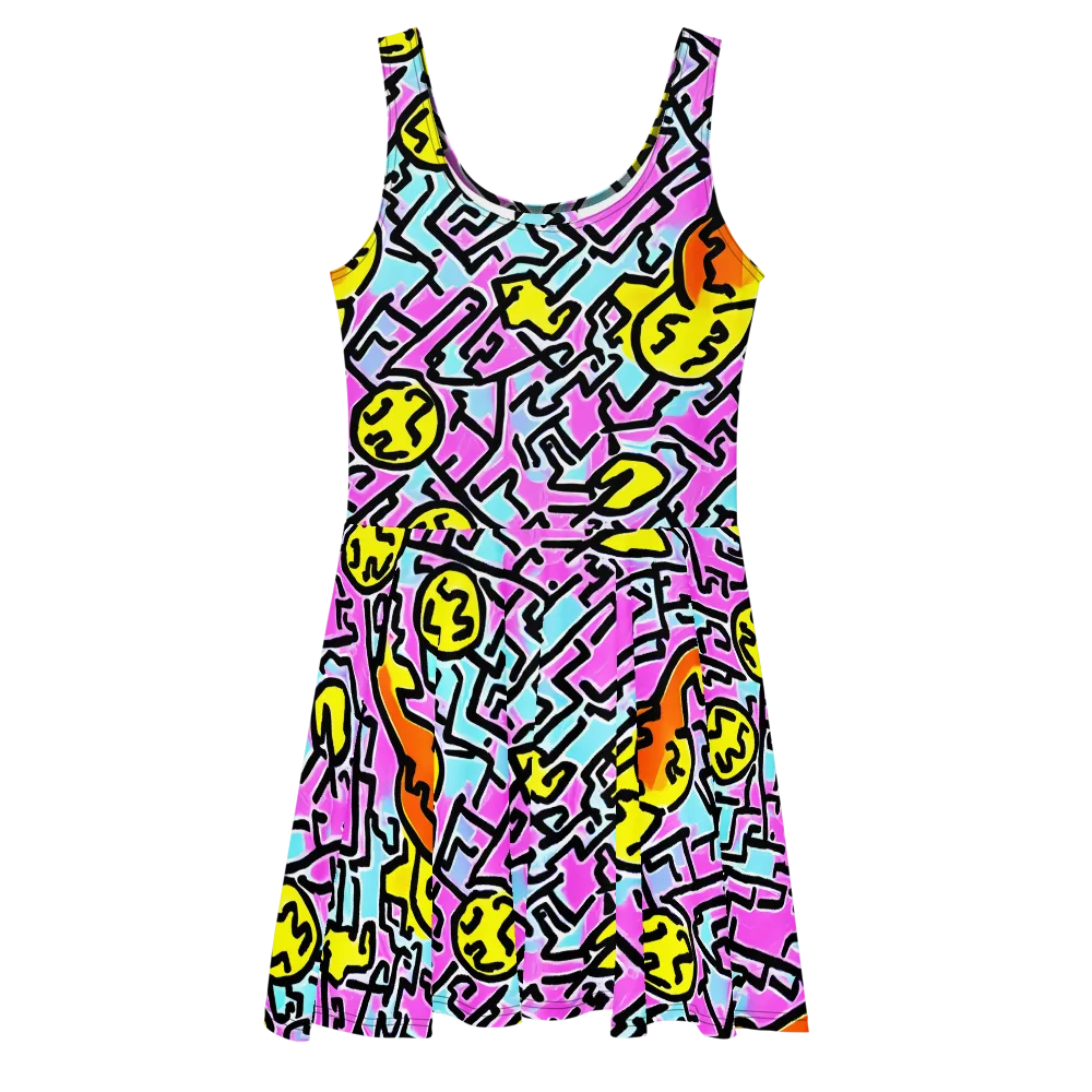 Punk Doodles on Skater Dress — Front