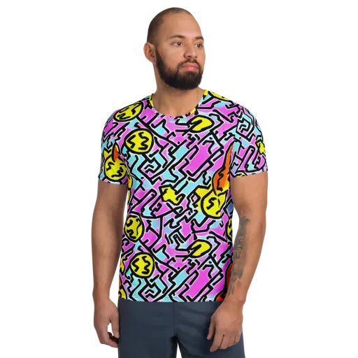 Punk Doodles on a Men's Athletic T-Shirt