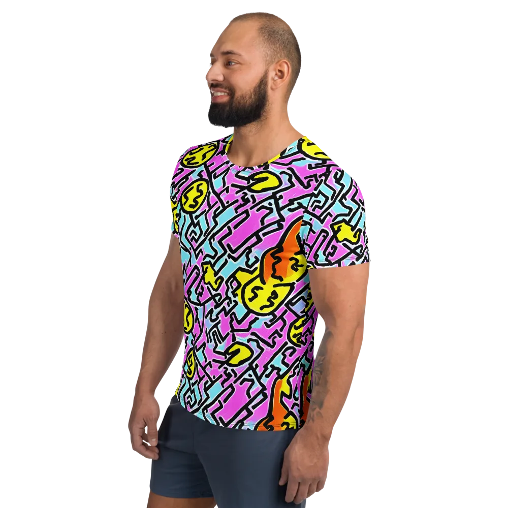 Punk Doodles on Men's Athletic T-Shirt — Left