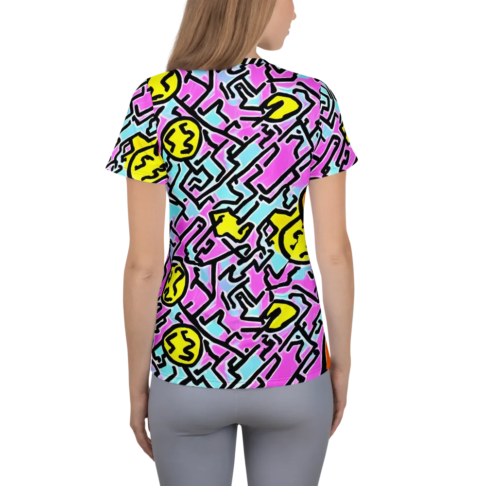 Punk Doodles on Women's Athletic T-Shirt — Back