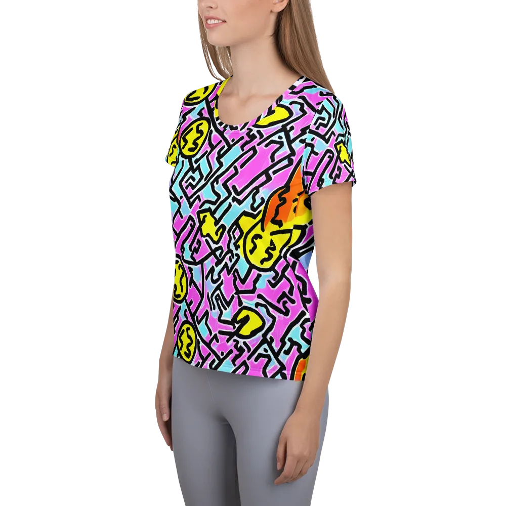 Punk Doodles on Women's Athletic T-Shirt — Left